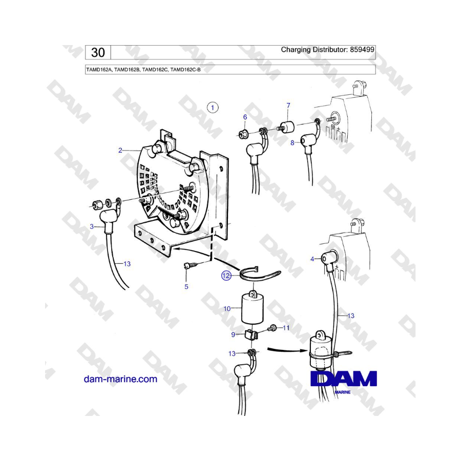 Volvo Penta TAMD162A, TAMD162B, TAMD162C, TAMD162C-B - Charging Distributor: 859499