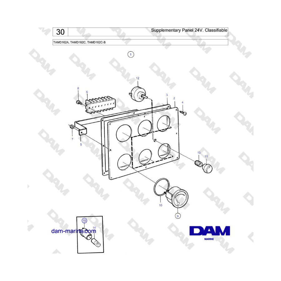 Volvo Penta TAMD162A, TAMD162C, TAMD162C-B - Supplementary Panel 24V. Classifiable