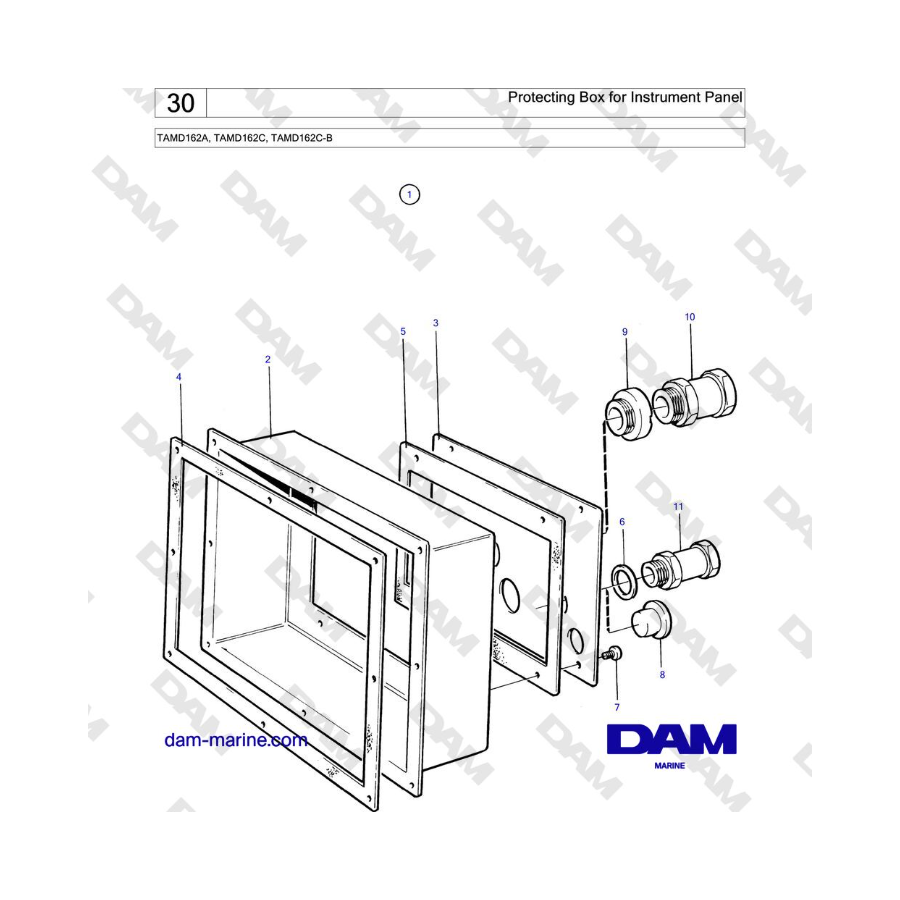 Volvo Penta TAMD162A, TAMD162C, TAMD162C-B - Protecting Box for Instrument Panel 