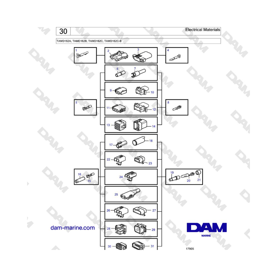 Volvo Penta TAMD162A, TAMD162B, TAMD162C, TAMD162C-B - Electrical Materials