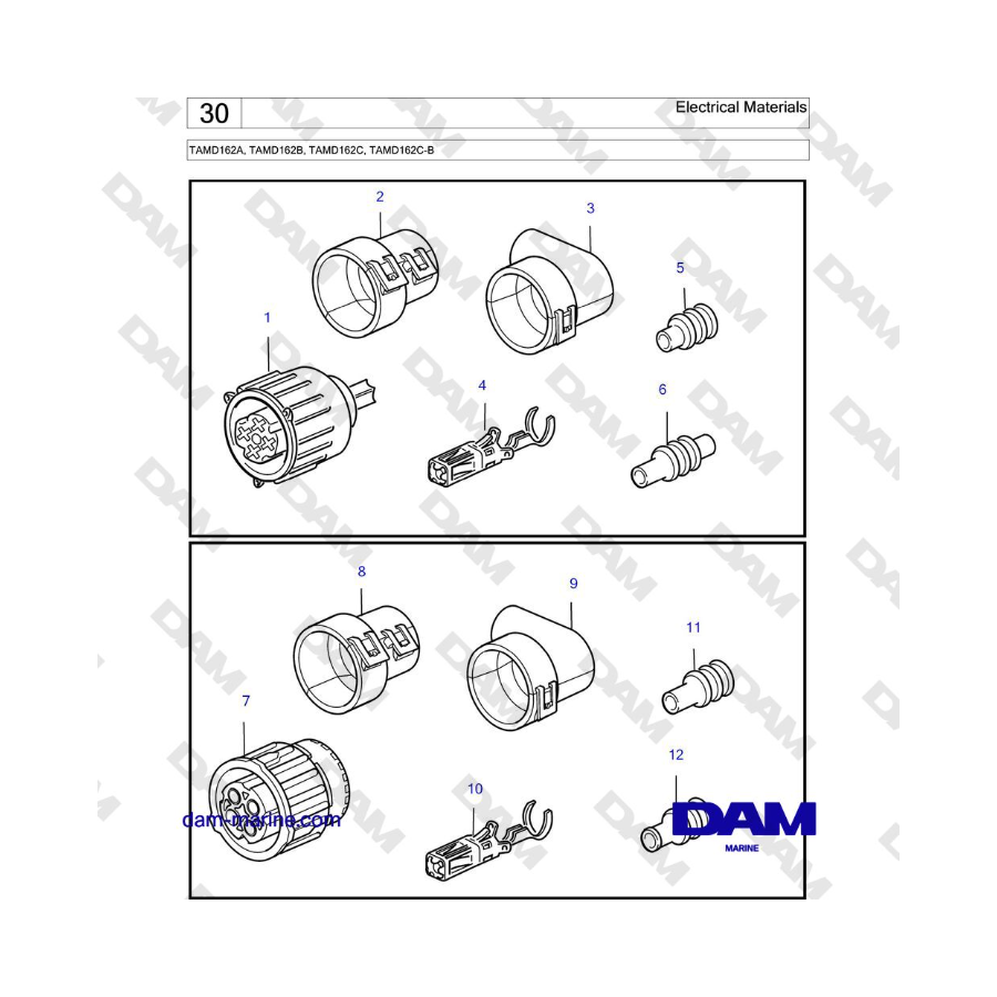 Volvo Penta TAMD162A, TAMD162B, TAMD162C, TAMD162C-B - Electrical Materials