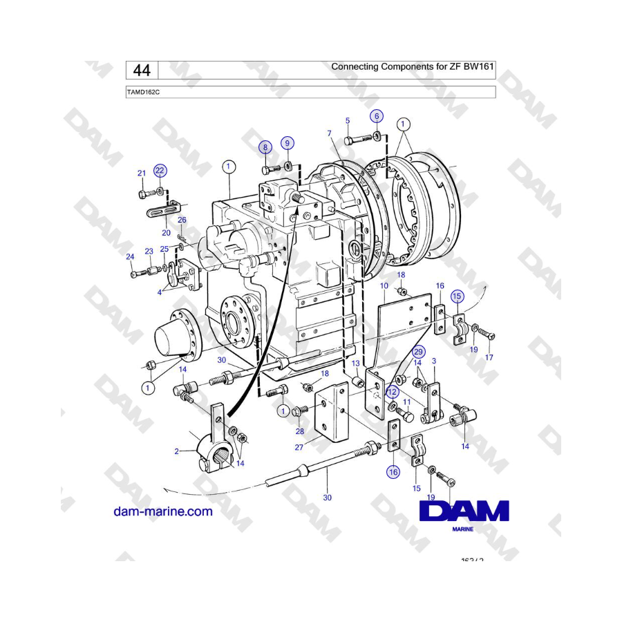 Volvo Penta TAMD162C - Connecting Components for ZF BW161