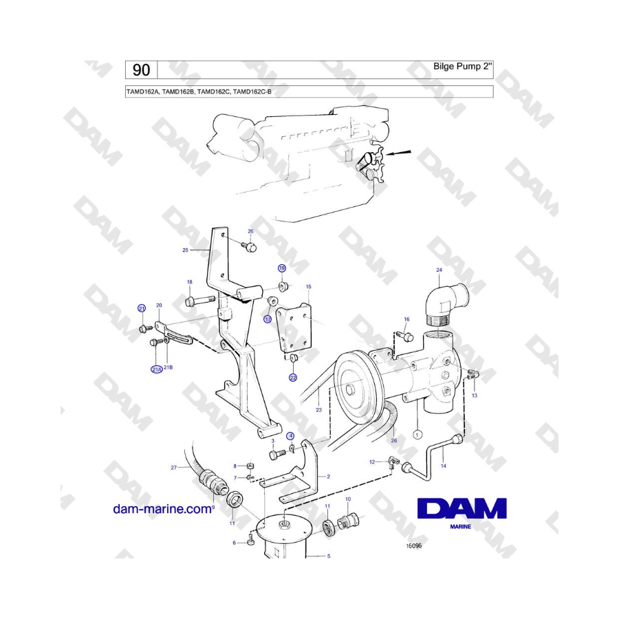 Volvo Penta TAMD162A, TAMD162B, TAMD162C, TAMD162C-B - Bilge Pump 2''