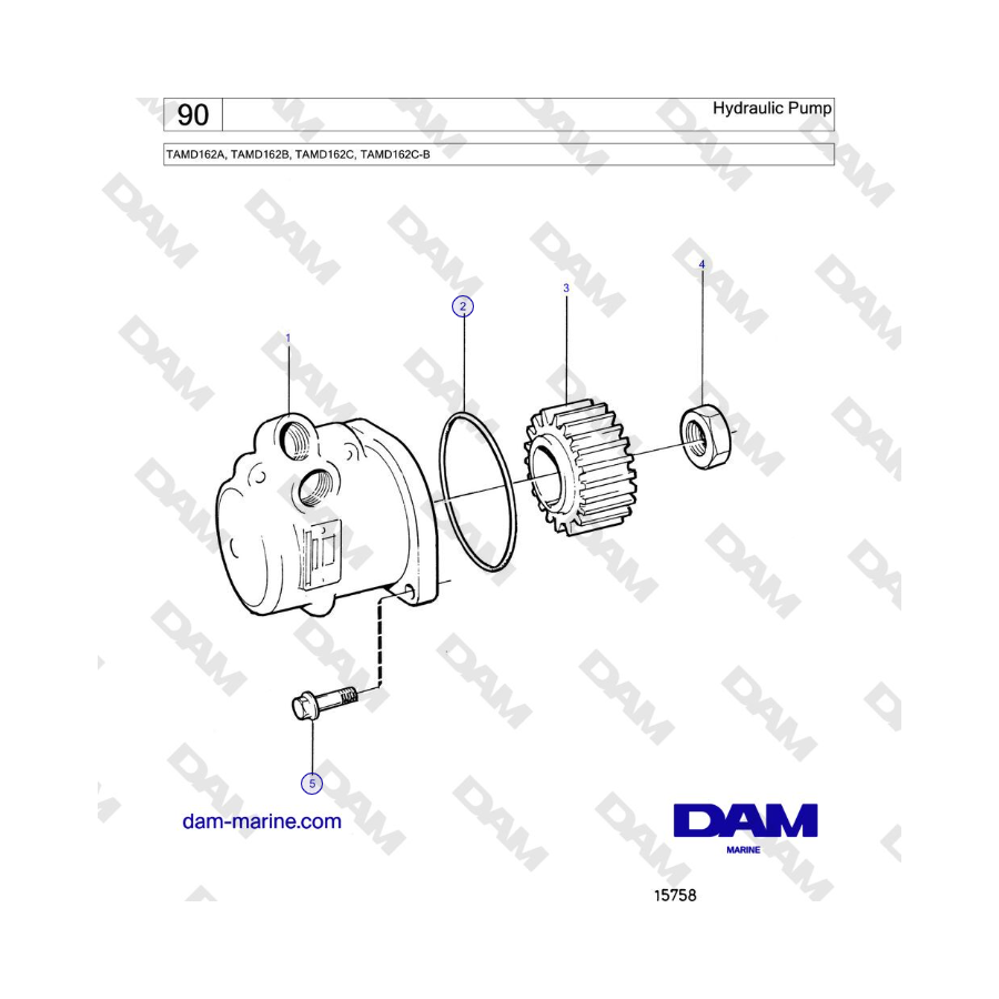 Volvo Penta TAMD162A, TAMD162B, TAMD162C, TAMD162C-B - Hydraulic Pump