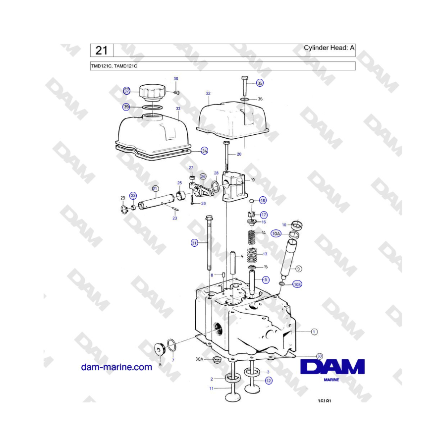 Volvo Penta TMD121C, TAMD121C - Cylinder Head: A