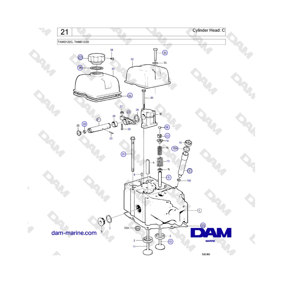 Volvo Penta TAMD122C, TAMD122D - Cylinder Head: C 