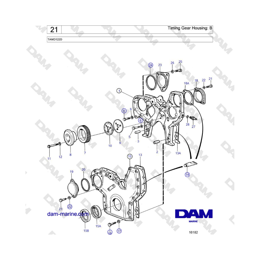 Volvo Penta TAMD122D - Timing Gear Housing: B