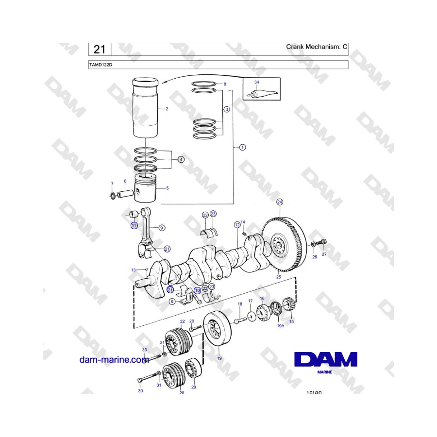 Volvo Penta TAMD122D - Crank Mechanism: C