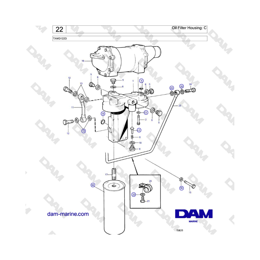 Volvo Penta TAMD122D - Oil Filter Housing: C