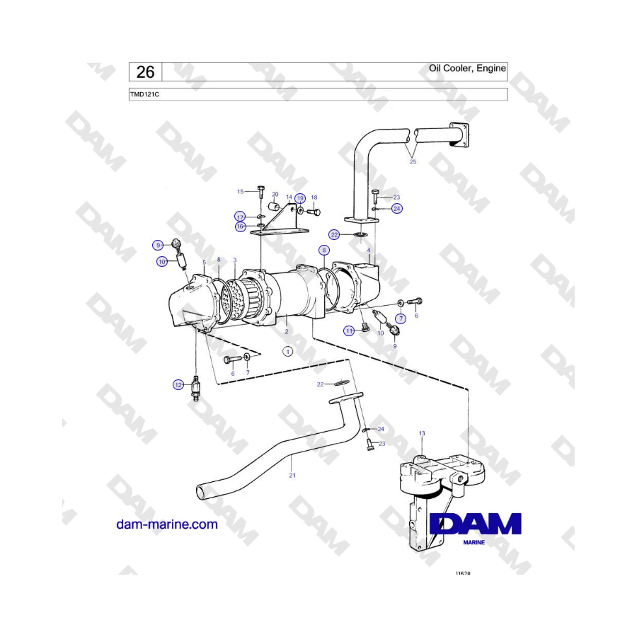 Volvo Penta TMD121C - Oil Cooler, Engine