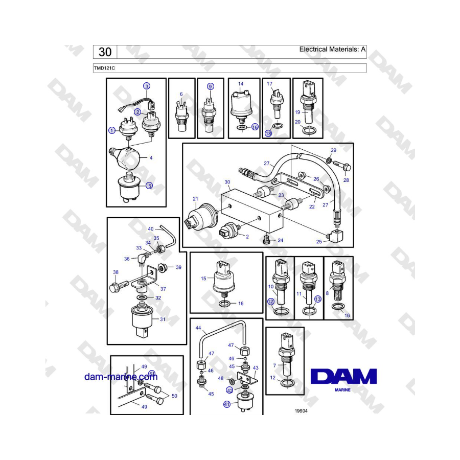 Volvo Penta TMD121C - Electrical Materials: A