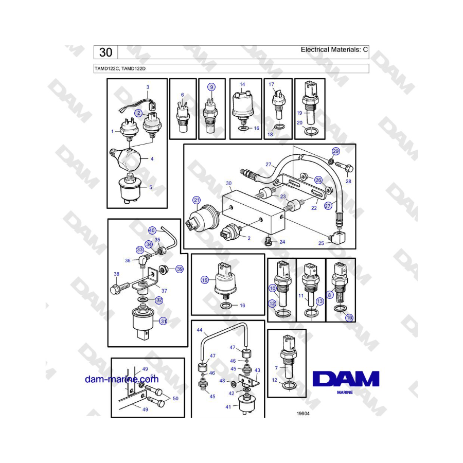 Volvo Penta TAMD122C, TAMD122D - Electrical Materials: C 