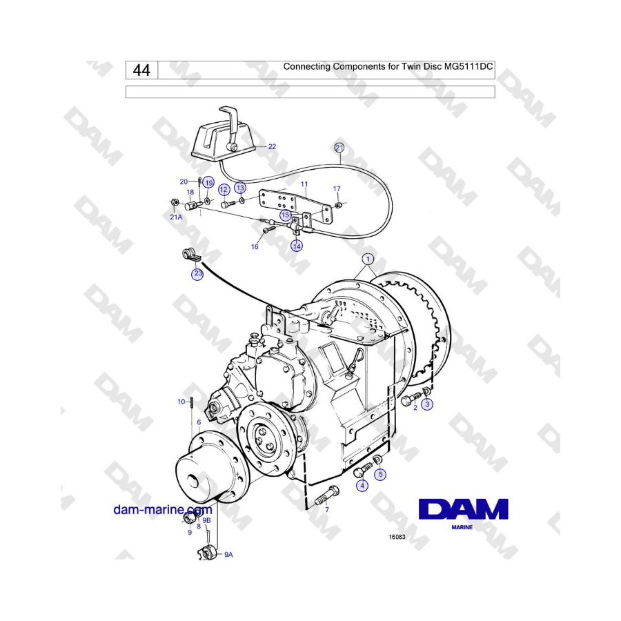 Volvo Penta TMD121C, TAMD121C, TAMD121D, TAMD122C, TAMD122D - Connecting Components for Twin Disc MG5111DC