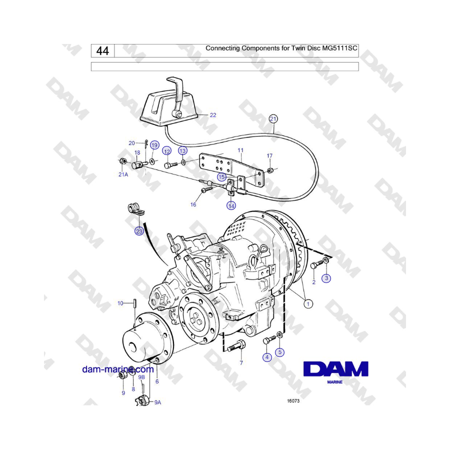 Volvo Penta TMD121C, TAMD121C, TAMD121D, TAMD122C, TAMD122D - Connecting Components for Twin Disc MG5111SC 