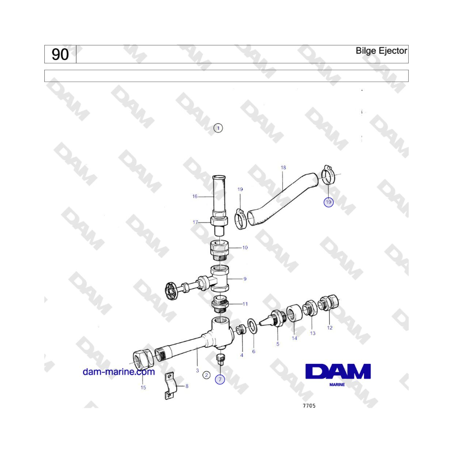 Volvo Penta TMD121C, TAMD121C, TAMD121D, TAMD122C, TAMD122D - Bilge Ejector 