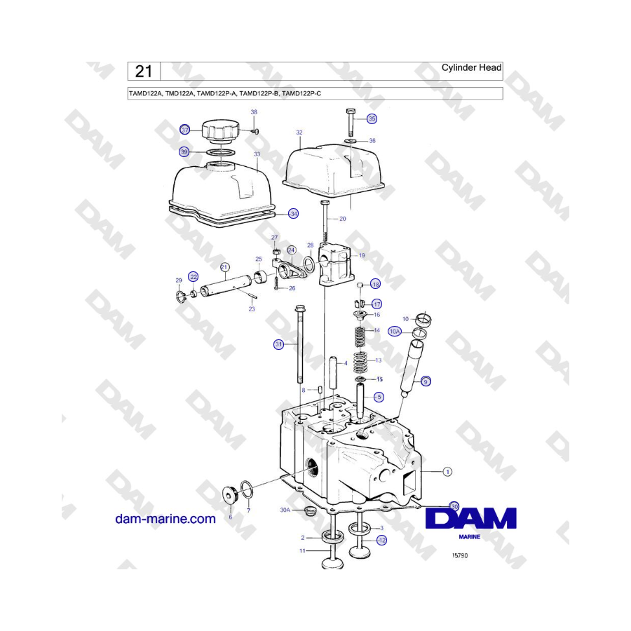 Volvo Penta TAMD122A, TMD122A, TAMD122P-A, TAMD122P-B, TAMD122P-C - Cylinder Head