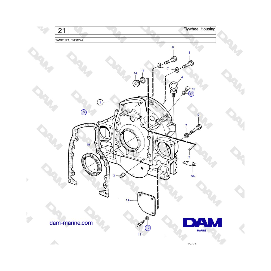 Volvo Penta TAMD122A, TMD122A - Flywheel Housing