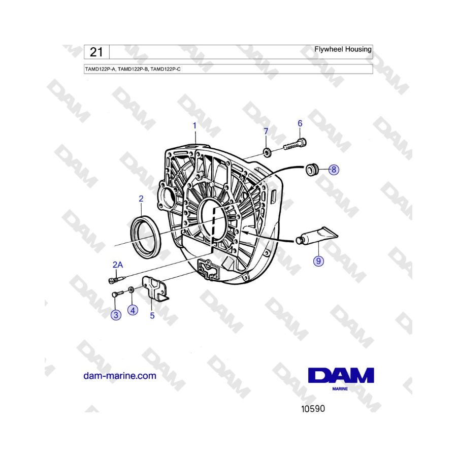 Volvo Penta TAMD122P-A, TAMD122P-B, TAMD122P-C - Flywheel Housing