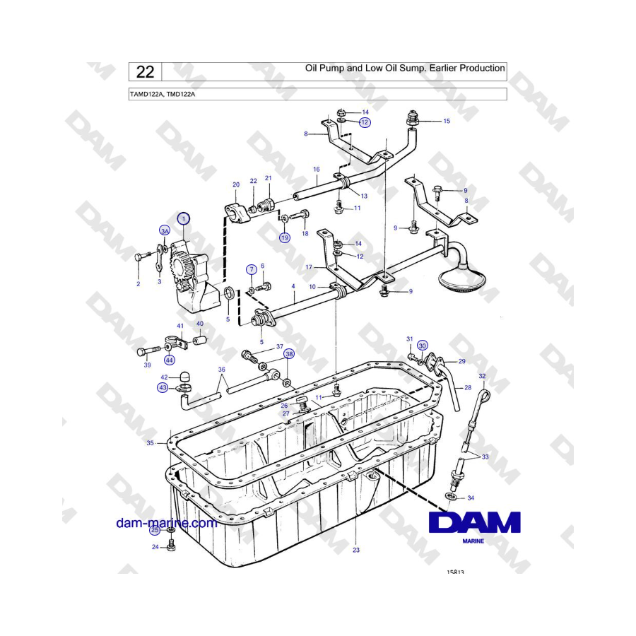 Volvo Penta TAMD122A, TMD122A - Oil Pump and Low Oil Sump. Earlier Production 