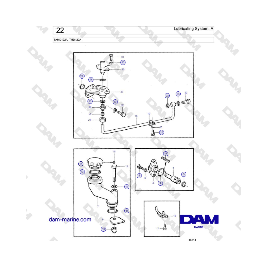 Volvo Penta TAMD122A, TMD122A - Lubricating System: A