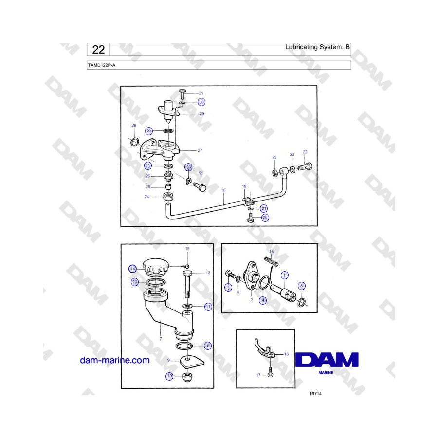 Volvo Penta TAMD122P-A - Lubricating System: B