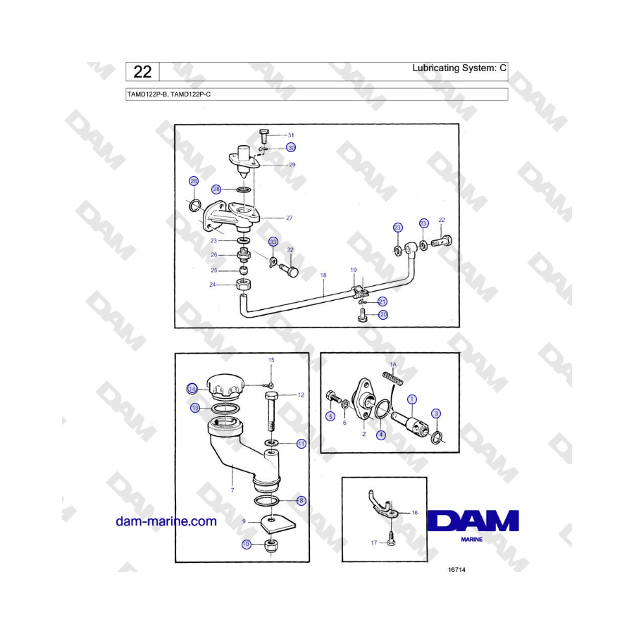 Volvo Penta TAMD122P-B, TAMD122P-C - Lubricating System: C