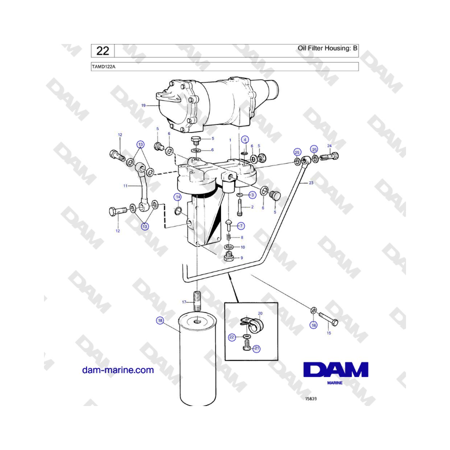 Volvo Penta TAMD122A - Oil Filter Housing: B 