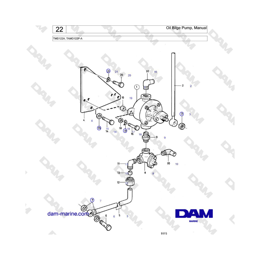 Volvo Penta TMD122A, TAMD122P-A - Oil Bilge Pump, Manual