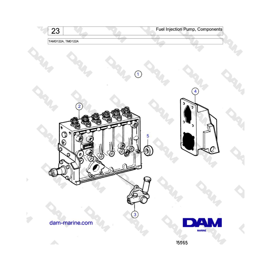 Volvo Penta TAMD122A, TMD122A - Fuel Injection Pump, Components 