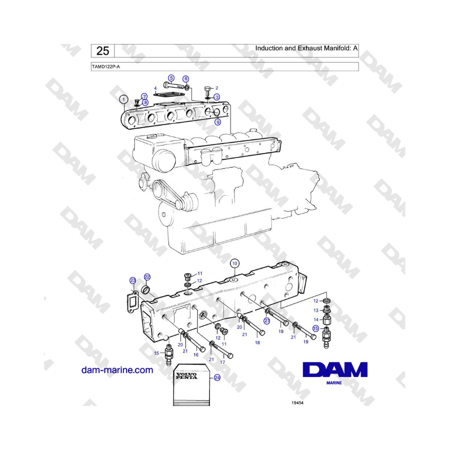 Volvo Penta TAMD122P-A - Induction and Exhaust Manifold: A