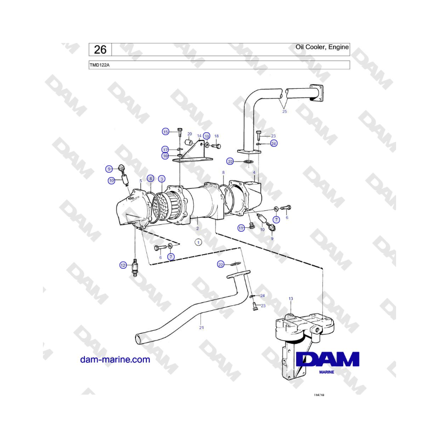 Volvo Penta TMD122A - Oil Cooler, Engine