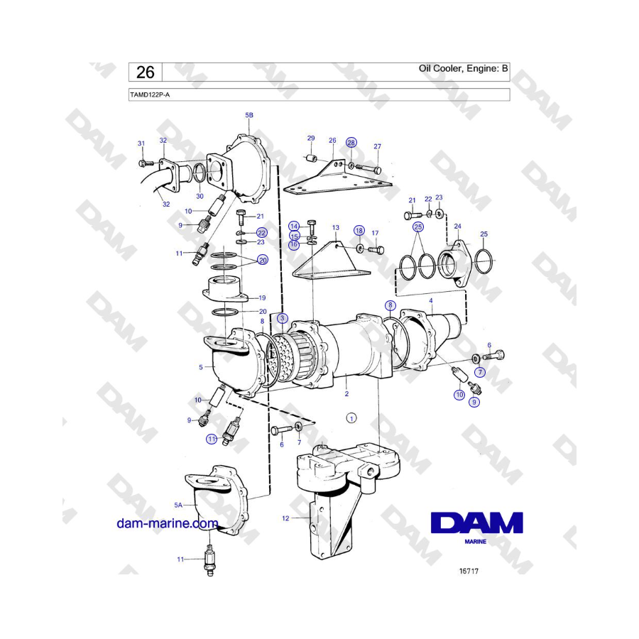 Volvo Penta TAMD122P-A - Oil Cooler, Engine: B