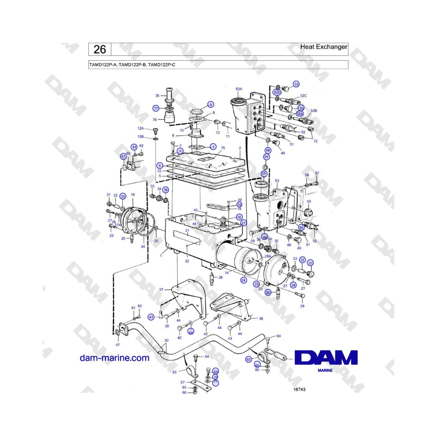 Volvo Penta TAMD122P-A, TAMD122P-B, TAMD122P-C - Heat Exchanger