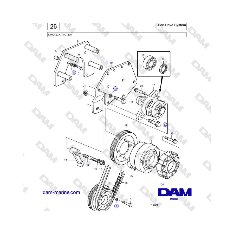 Volvo Penta TAMD122A, TMD122A - Fan Drive System