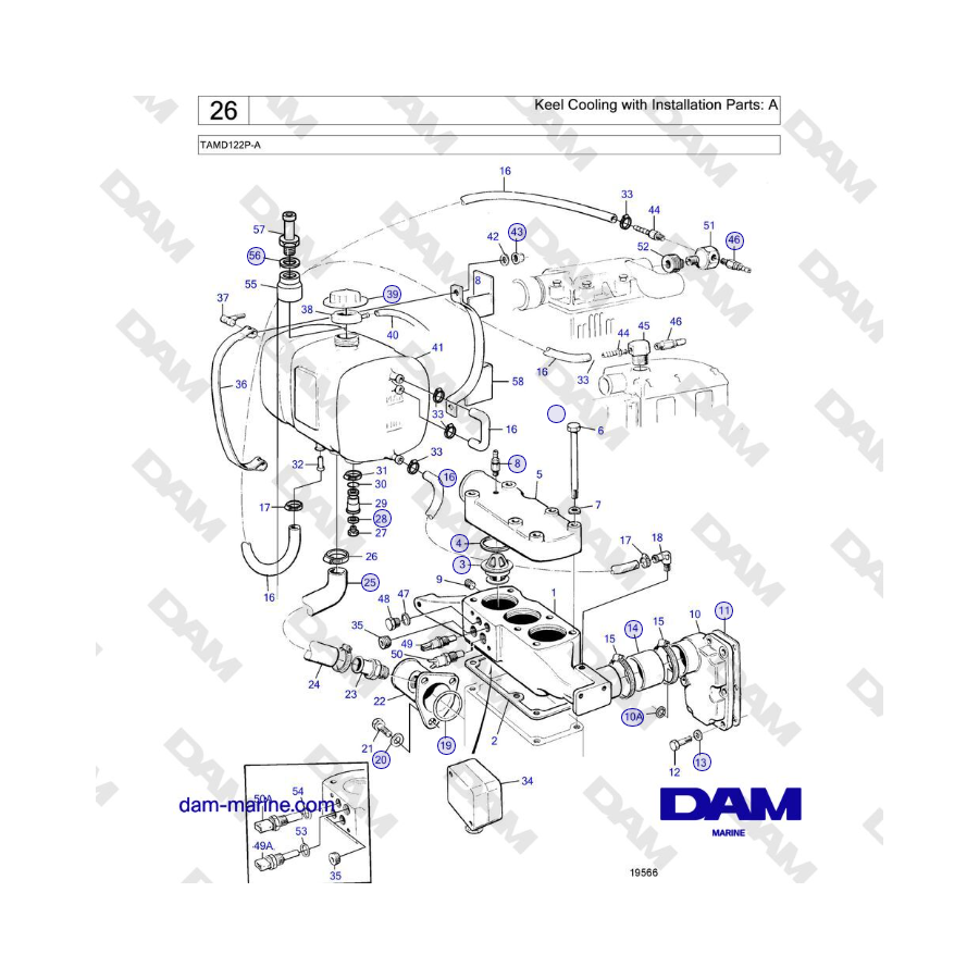 Volvo Penta TAMD122P-A - Keel Cooling with Installation Parts: A