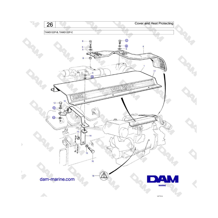 Volvo Penta TAMD122P-B, TAMD122P-C - Cover and Heat Protecting