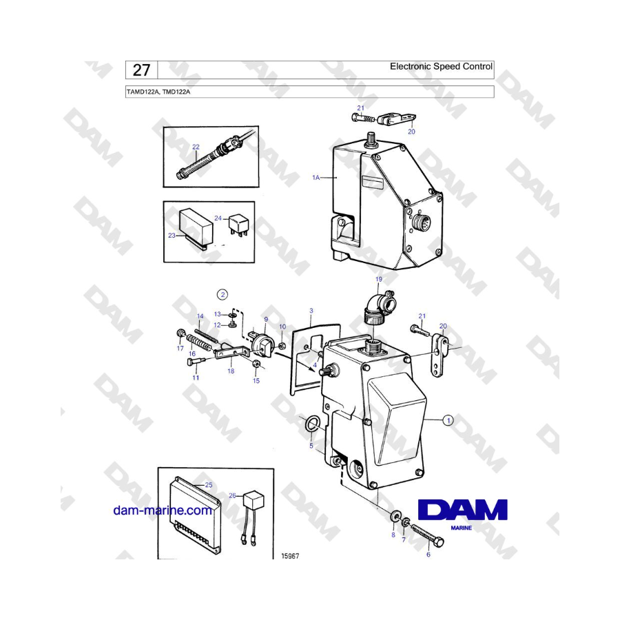 Volvo Penta TAMD122A, TMD122A - Stop Solenoid for Electronic Speed Control