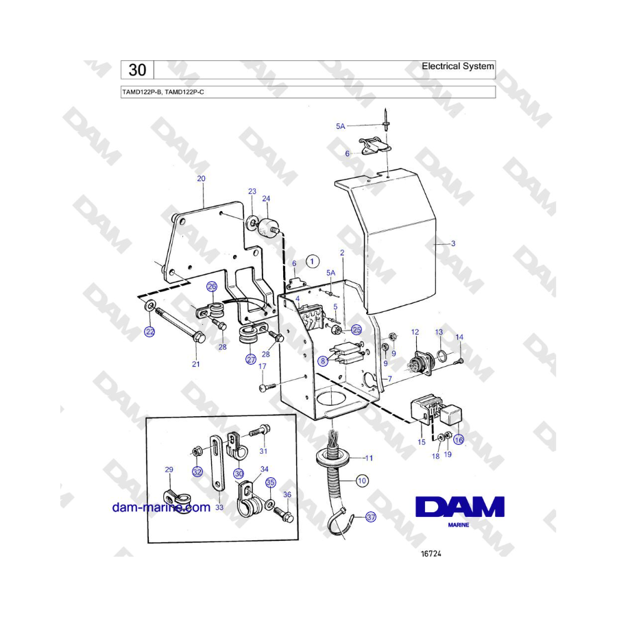 Volvo Penta TAMD122P-B, TAMD122P-C - Electrical System