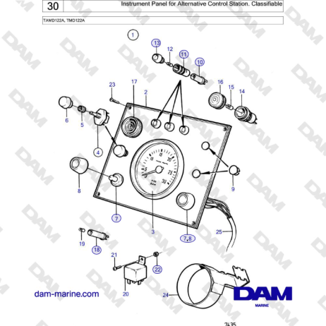 Volvo Penta TAMD122A, TMD122A - Instrument Panel for Alternative Control Station. Classifiable