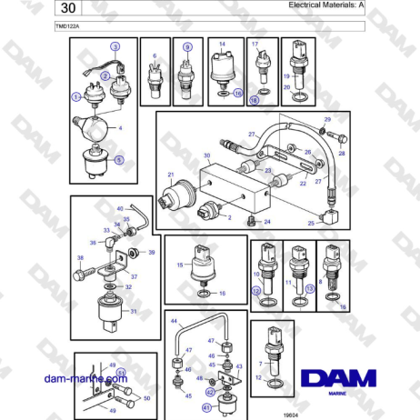 Volvo Penta TMD122A - Electrical Materials: A