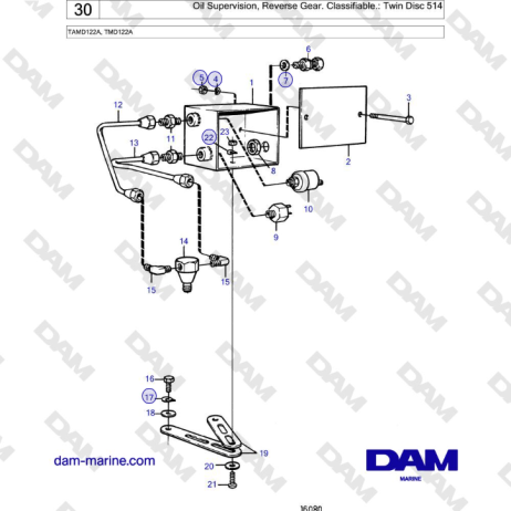 Volvo Penta TAMD122A, TMD122A - Oil Supervision, Reverse Gear. Classifiable.: Twin Disc 514