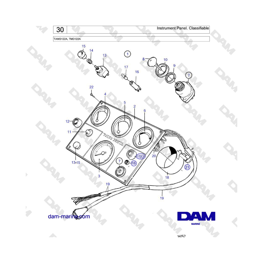 Volvo Penta TAMD122A, TMD122A - Instrument Panel. Classifiable