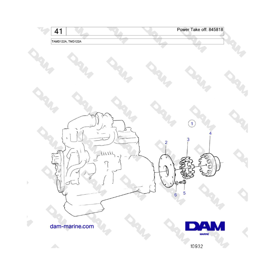 Volvo Penta TAMD122A, TMD122A - Power Take off: 845818