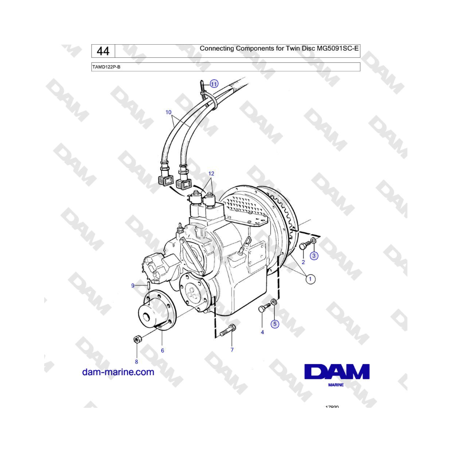 Volvo Penta TAMD122P-B - Connecting Components for Twin Disc MG5091SC-E