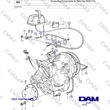 Volvo Penta TAMD122A - Connecting Components for Twin Disc MG5111A 