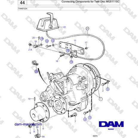 Volvo Penta TAMD122A - Connecting Components for Twin Disc MG5111SC