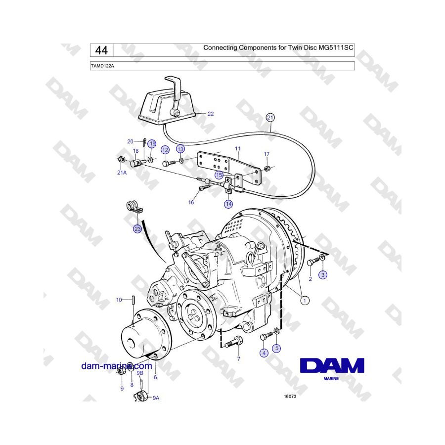 Volvo Penta TAMD122A - Connecting Components for Twin Disc MG5111SC