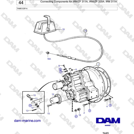 Volvo Penta TAMD122P-A - Connecting Components for IRM/ZF 311A, IRM/ZF 320A