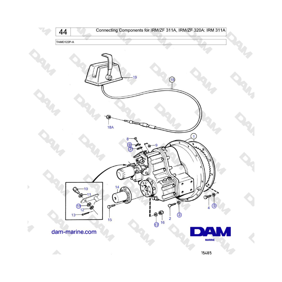 Volvo Penta TAMD122P-A - Connecting Components for IRM/ZF 311A, IRM/ZF 320A