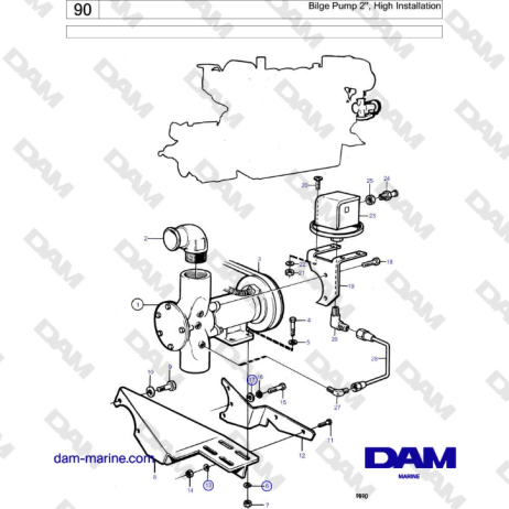 Volvo Penta TAMD122A, TMD122A, TAMD122P-A, TAMD122P-B, TAMD122P-C - Bilge Pump 2'', High Installation 